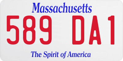MA license plate 589DA1