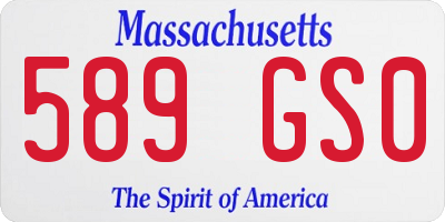 MA license plate 589GS0
