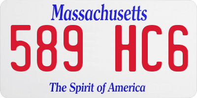 MA license plate 589HC6