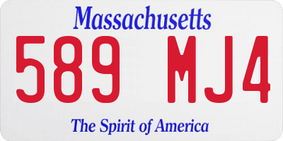 MA license plate 589MJ4