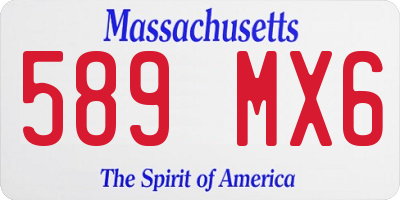 MA license plate 589MX6