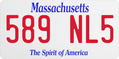 MA license plate 589NL5