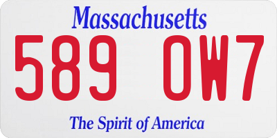 MA license plate 589OW7
