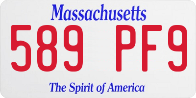 MA license plate 589PF9