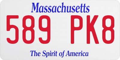 MA license plate 589PK8