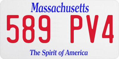 MA license plate 589PV4