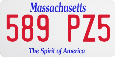 MA license plate 589PZ5