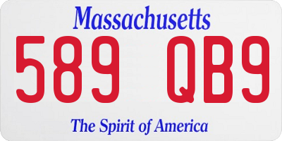 MA license plate 589QB9