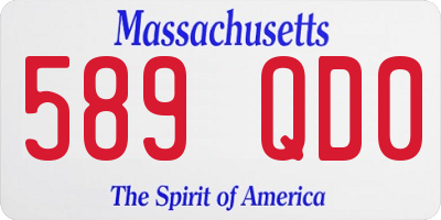 MA license plate 589QD0
