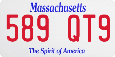 MA license plate 589QT9