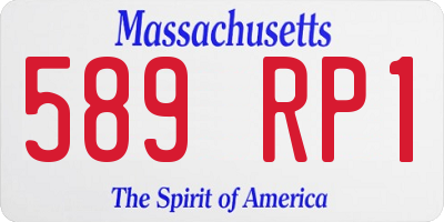 MA license plate 589RP1