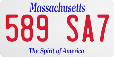 MA license plate 589SA7
