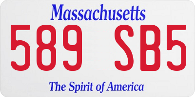 MA license plate 589SB5