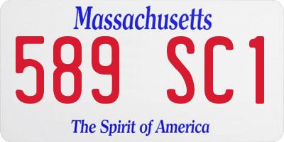 MA license plate 589SC1