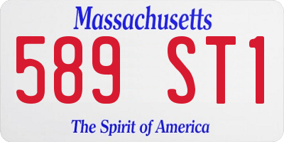 MA license plate 589ST1