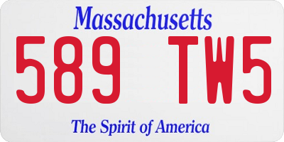 MA license plate 589TW5