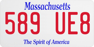 MA license plate 589UE8