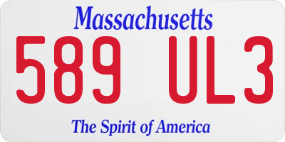 MA license plate 589UL3