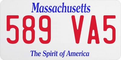 MA license plate 589VA5