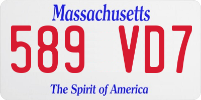 MA license plate 589VD7
