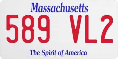 MA license plate 589VL2