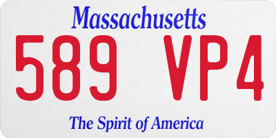 MA license plate 589VP4
