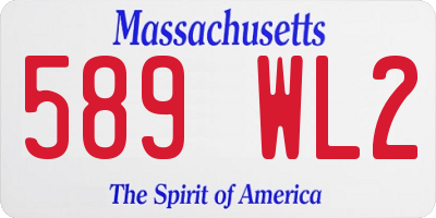 MA license plate 589WL2