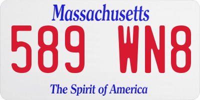 MA license plate 589WN8