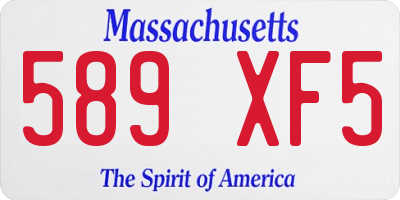 MA license plate 589XF5