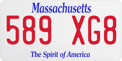 MA license plate 589XG8