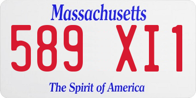 MA license plate 589XI1