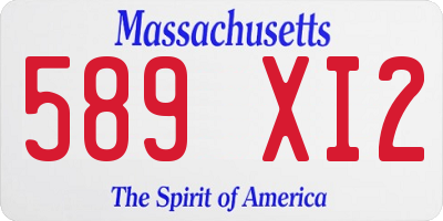 MA license plate 589XI2