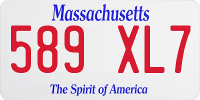 MA license plate 589XL7