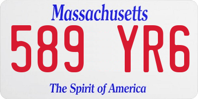 MA license plate 589YR6