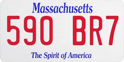 MA license plate 590BR7