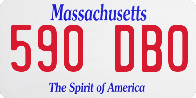 MA license plate 590DB0