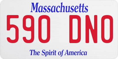MA license plate 590DN0