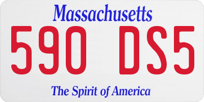 MA license plate 590DS5