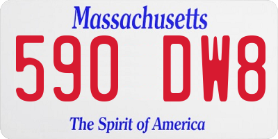 MA license plate 590DW8