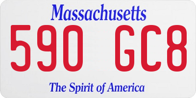 MA license plate 590GC8