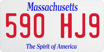 MA license plate 590HJ9