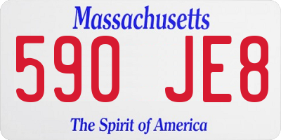 MA license plate 590JE8