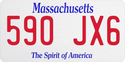 MA license plate 590JX6