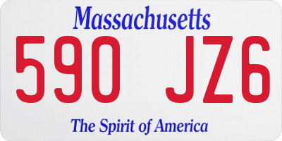MA license plate 590JZ6