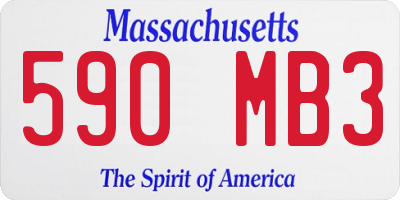 MA license plate 590MB3