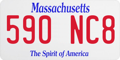 MA license plate 590NC8