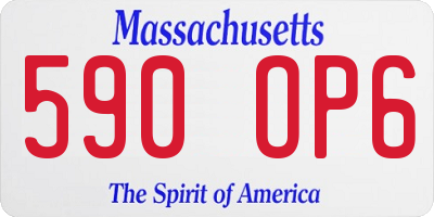 MA license plate 590OP6
