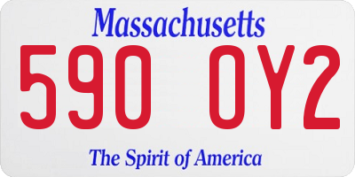 MA license plate 590OY2