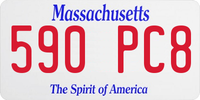 MA license plate 590PC8