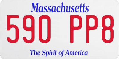 MA license plate 590PP8